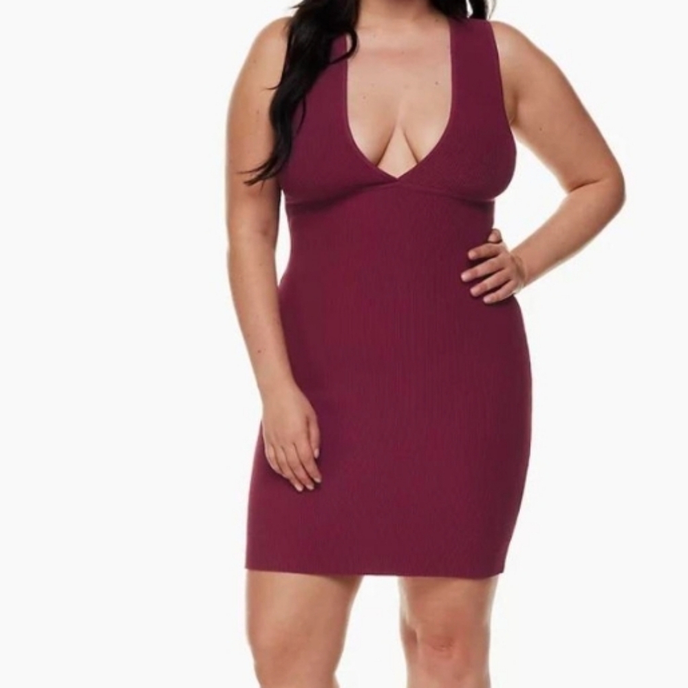 House of Harlow (Size L) Magenta Tank Sleeve Ribbed Bodycon Dress (NEW-NWT)